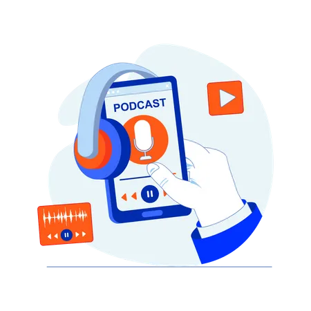 Écouter un podcast  Illustration