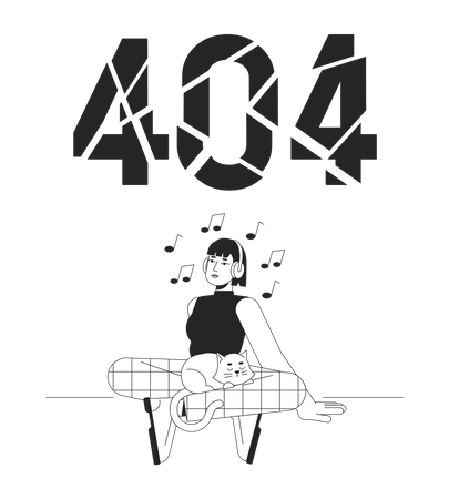 Écoute de musique message flash 404  Illustration