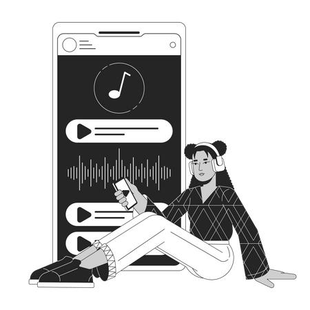 Écouter de la musique sur smartphone  Illustration