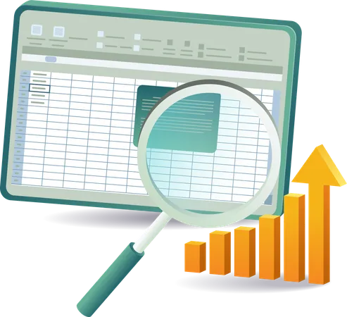 Écran d'ordinateur portable affichant une feuille de calcul d'optimisation des moteurs de recherche dans l'application xls  Illustration