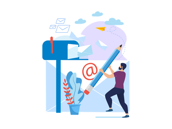 Écrire un email  Illustration