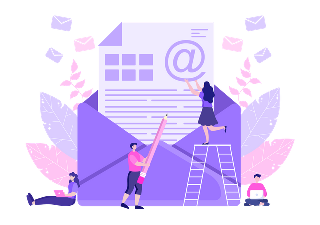 Écrire un email  Illustration