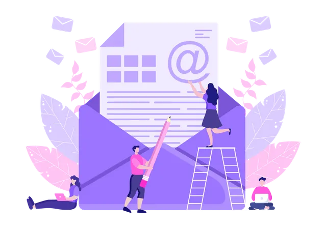 Écrire un email  Illustration