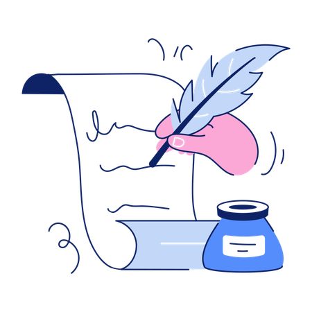Écriture à la plume  Illustration