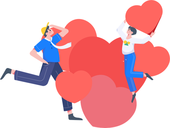 Écriture d'une lettre d'amour  Illustration