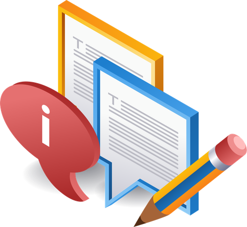 Écrivez beaucoup de nouvelles informations  Illustration