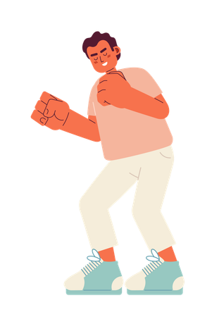 Ecstatic woman doing high up jumping  Illustration
