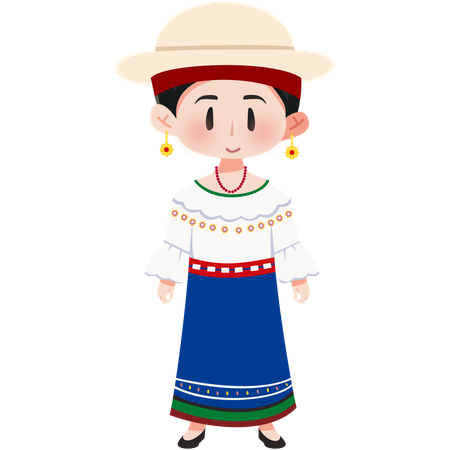 Ecuador Anaco girl  Illustration