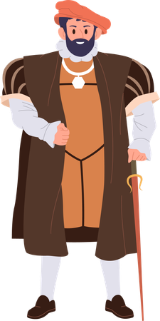 Señor feudal de la edad medieval  Ilustración