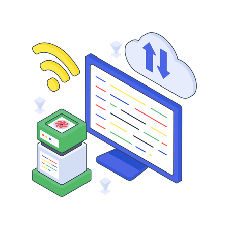 Edge Computing com rede wifi  Ilustração