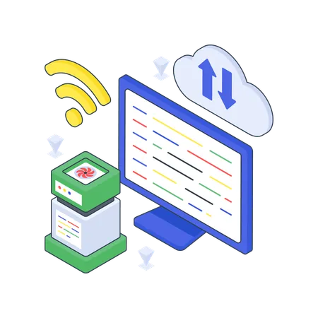 Edge Computing mit WLAN-Netzwerk  Illustration