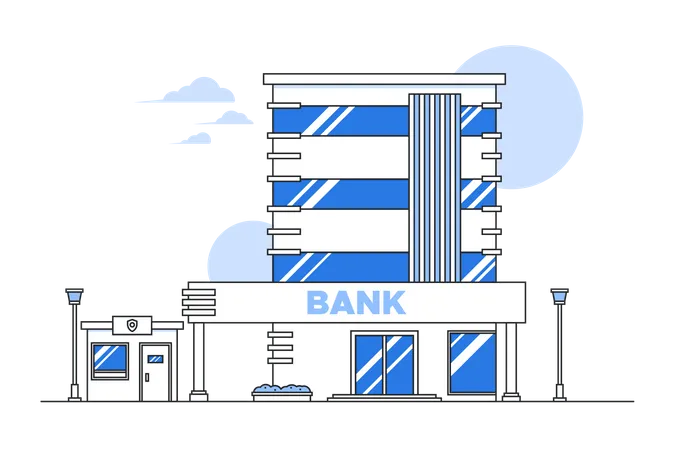 Ilustracao Em Vetor Edificio Banco Ilustração