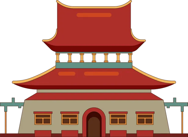 Edifício chinês  Ilustração