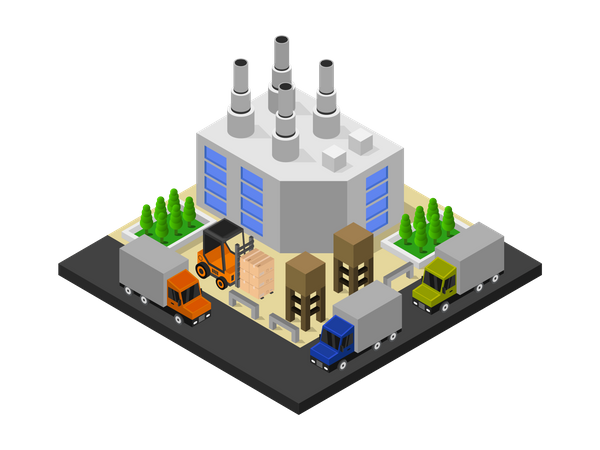 Edificio de la empresa Ilustración
