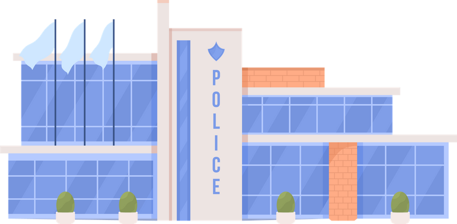 Edificio de la oficina de policía  Ilustración
