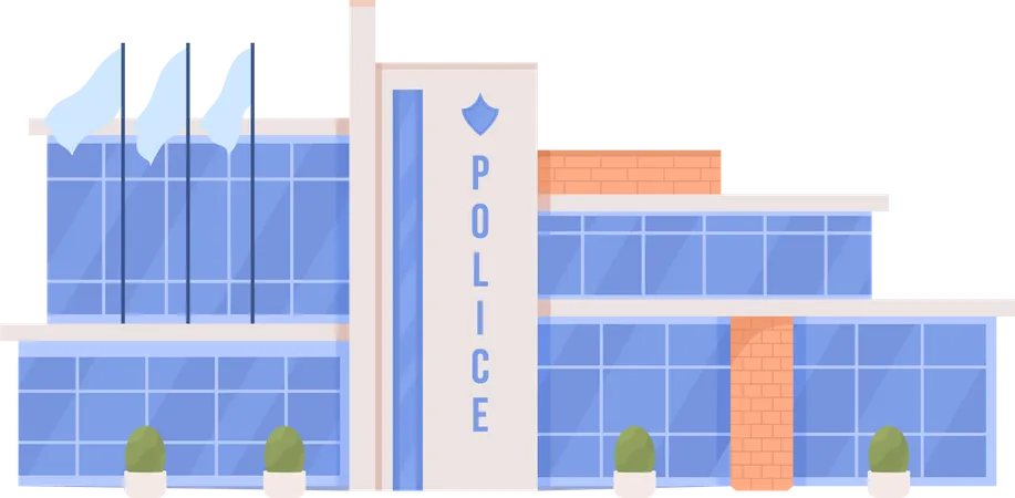 Edificio de la oficina de policía  Ilustración