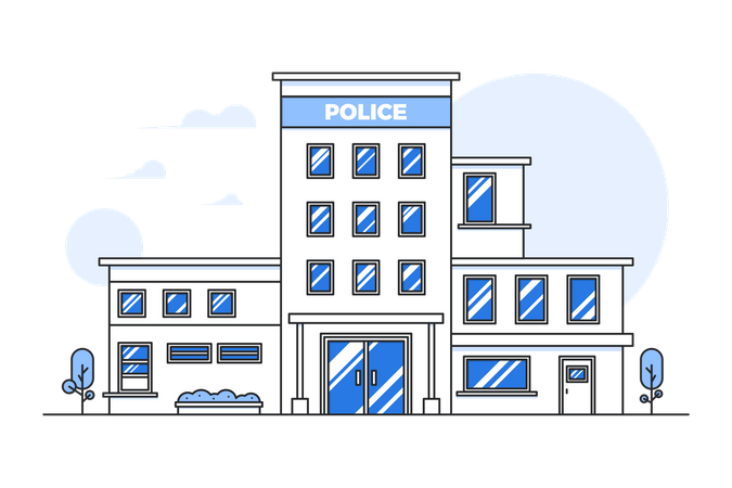 Edificio de la policía  Ilustración