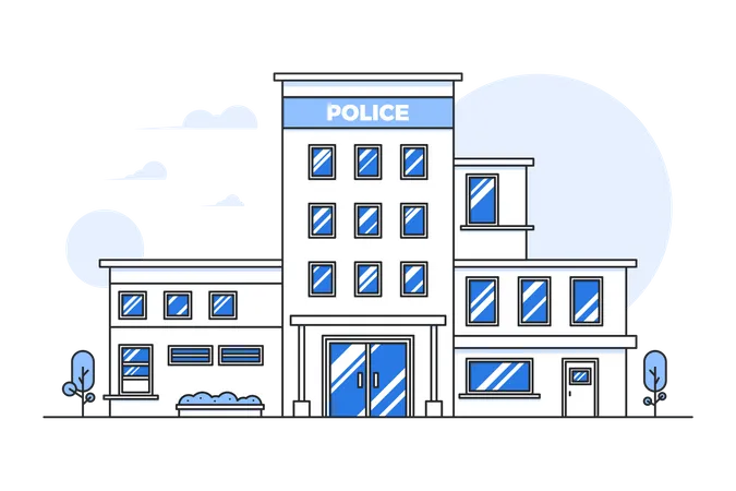 Edificio de la policía  Ilustración