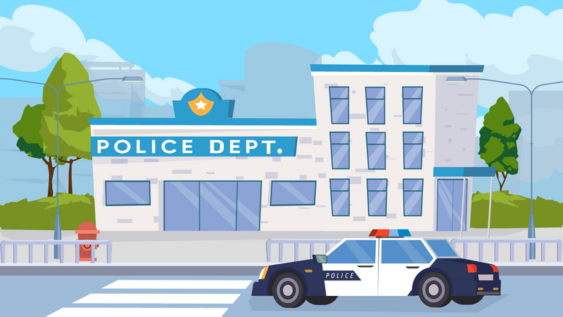 Edificio del departamento de policia  Ilustración