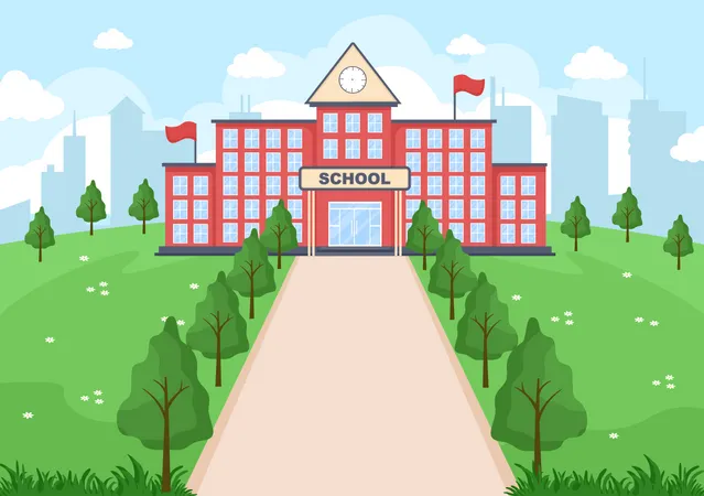 Edificio escolar  Ilustración