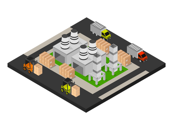 Edificio industrial  Ilustración