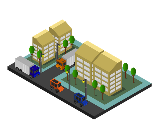 Edificio residencial  Ilustración