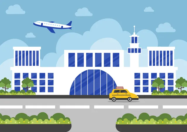 Edificio de la terminal del aeropuerto  Ilustración