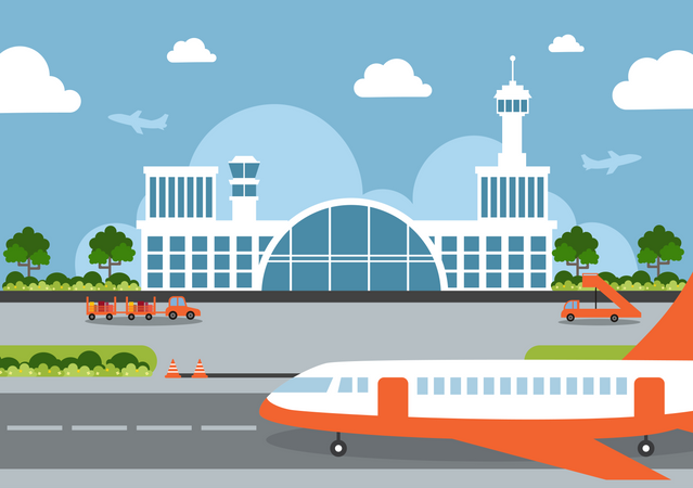 Edificio de la terminal del aeropuerto  Ilustración