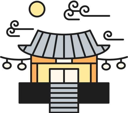 Edificios budistas  Ilustración
