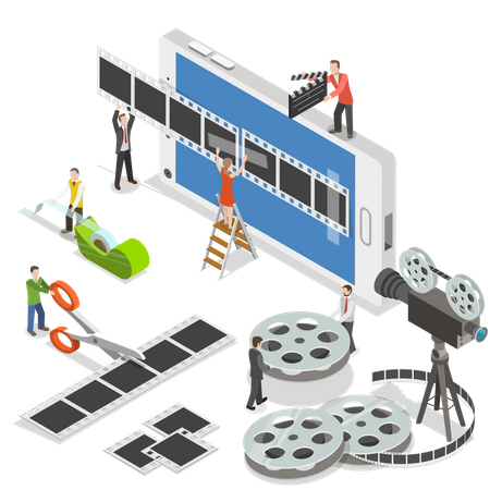 Éditeur vidéo mobile  Illustration