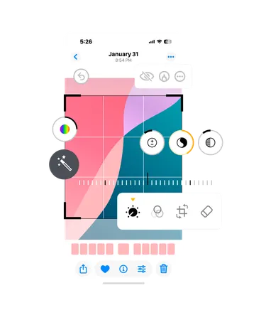 Editing an image on a phone  Illustration