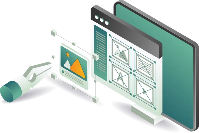 Modification de la mise en page de conception sur ordinateur  Illustration