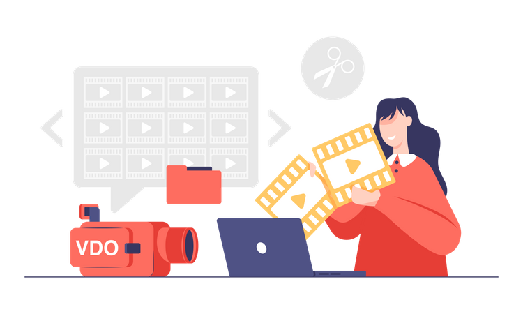 Editor de video  Ilustración