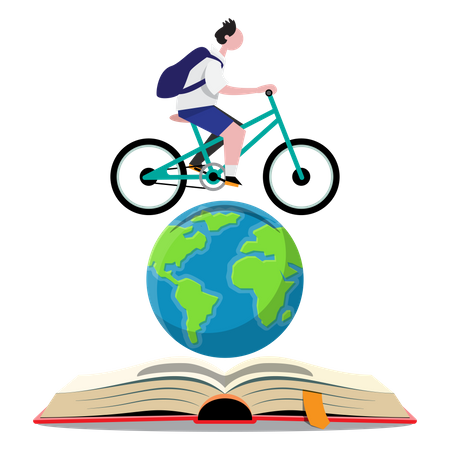 Educação como fazer uma viagem ao redor do mundo  Ilustração