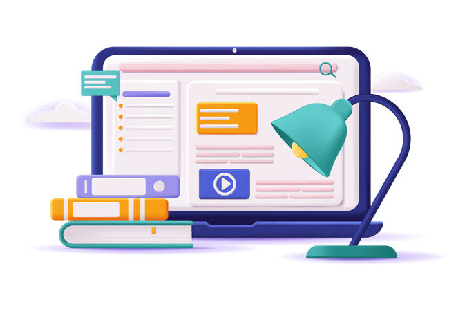 Educação e E-learning  Ilustração