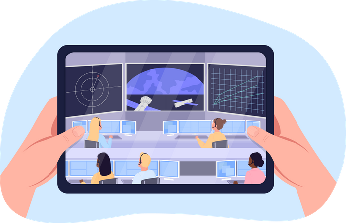 Educação espacial online  Ilustração