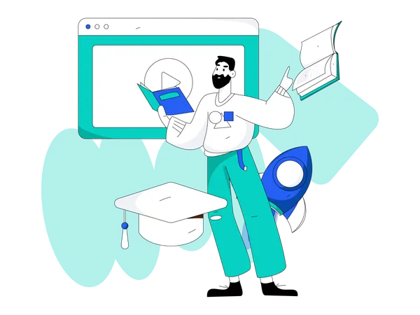 Educação online  Ilustração