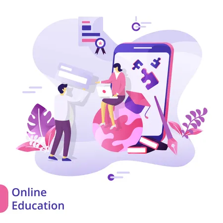 Educação online  Ilustração