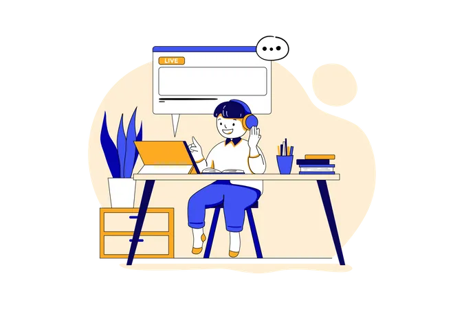 Educação online  Ilustração