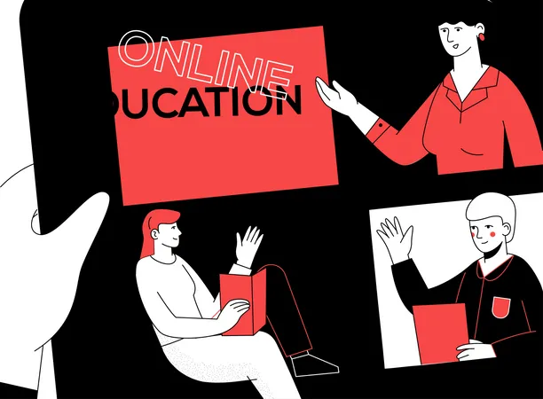 Educação online  Ilustração