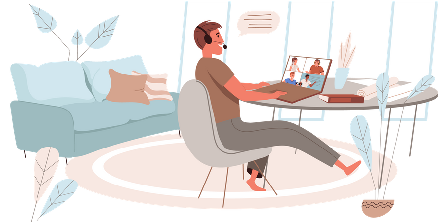 Educação online  Ilustração