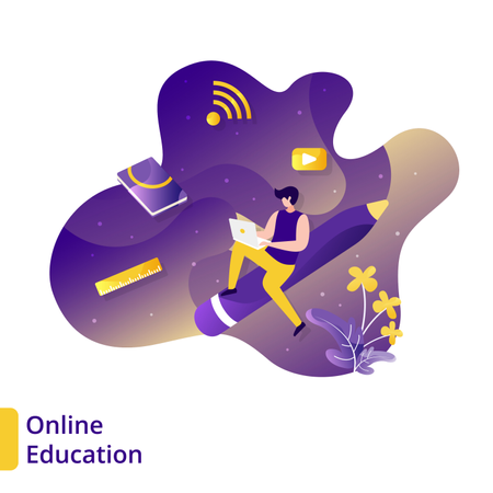 Educación en línea  Ilustración
