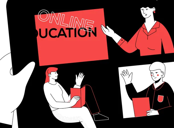 Educación en línea  Ilustración