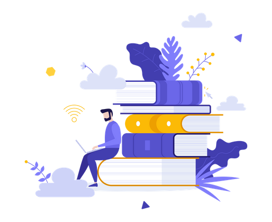 Educación en línea  Ilustración