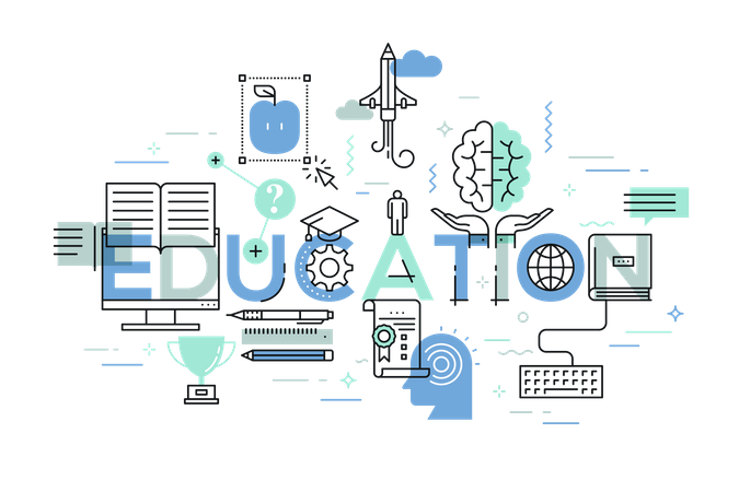 Educación en línea  Ilustración
