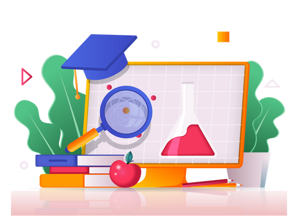 Educación en línea  Ilustración