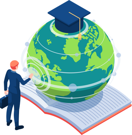 Educación global y aprendizaje electrónico  Ilustración