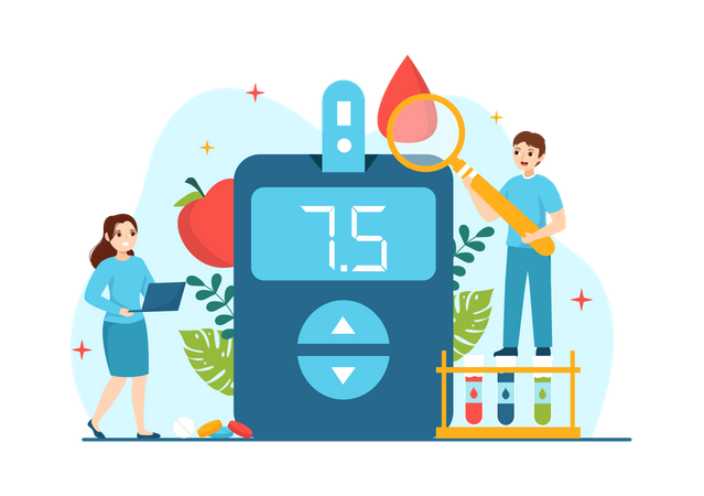 Educación sobre diabetes  Ilustración