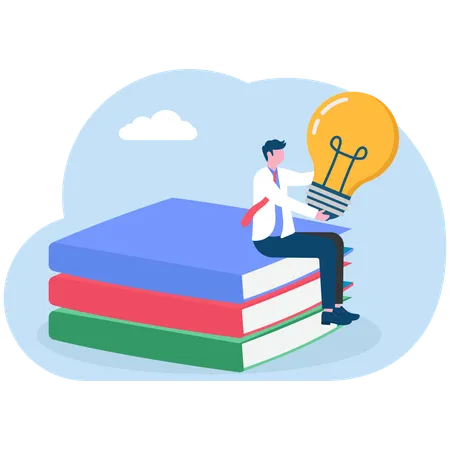 Education and knowledge to encourage career success  Illustration