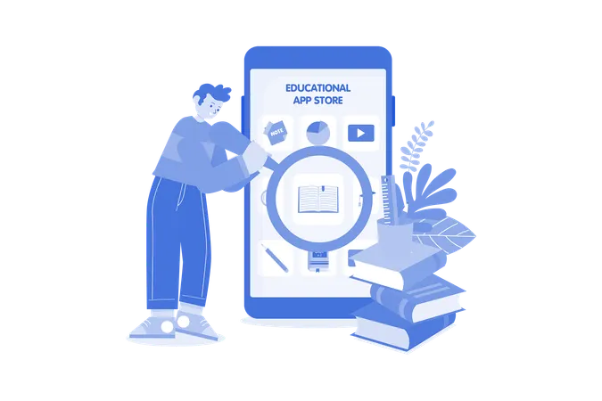 Education App Illustration Concept On A White Background Illustration